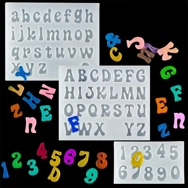 Letter Silicone Mold Alphabet Number Molds, Rose Flowers Digit Leaves Shape Cake Mould for Baking, Candy Making Chocolate Molds Sugar for DIY Crafts