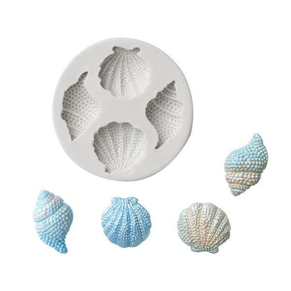 KUXSE Shell Conch Fondant Cake Silicone Mold Ocean Series DIY Cake Decorating Tools Sugarcraft Chocolate Candy Gumpaste Mold Baking Tools