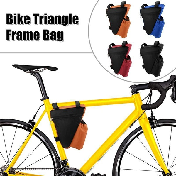 Triangle cyclisme sacs de vélo avant Tube cadre sac VTT Triangle pochette support de cadre sac de selle bleu-noir-rouge-Orange