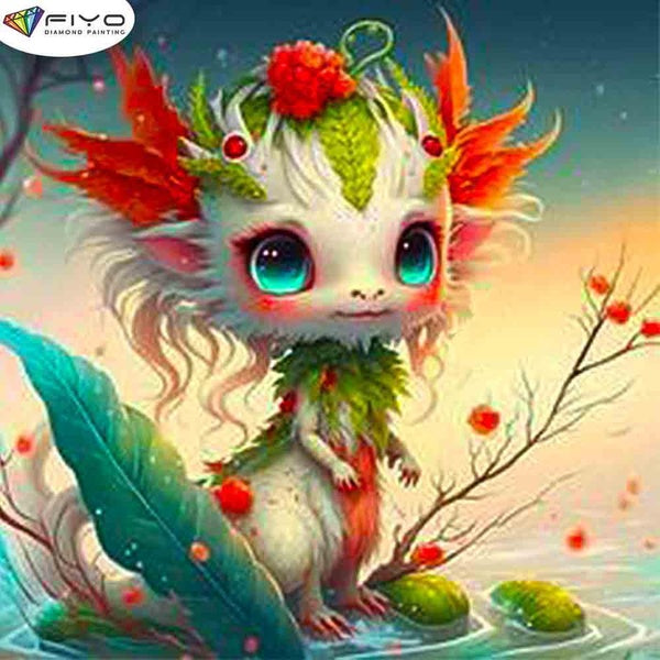 FIYO Lovely Dragon Diamond Painting Kits for Adults DIY 5D Diamond Mosaic Diamond Painting Home and Kitchen Fashion Canvas Pictures Wall Decoration G