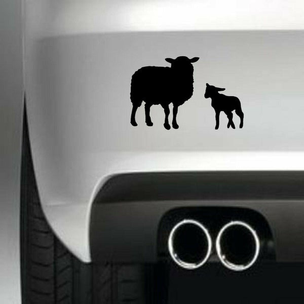 LAMB AND SHEEP Funny Vinyl Sticker Decal for Car Truck Window Bumper Black