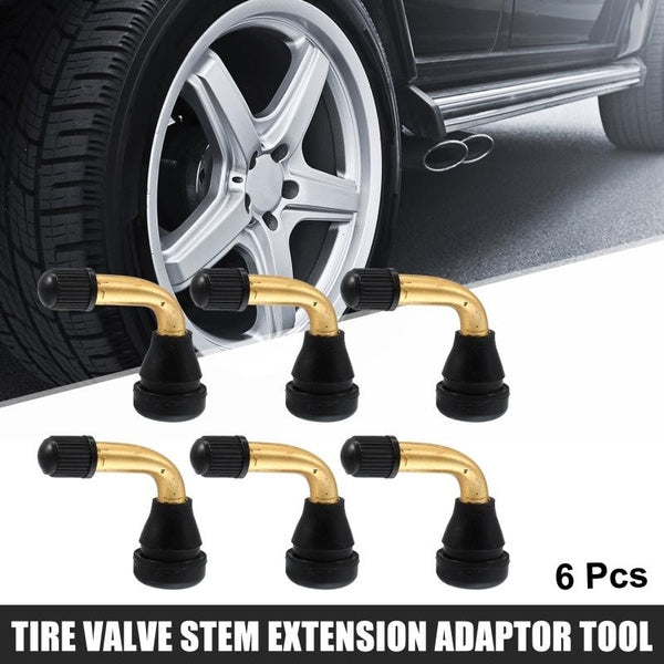 X AUTOHAUX 6pcs PVR60 Tige de Valve Courbée à 90 Degrés Base en Caoutchouc Snap-in Jante de Pneu Tubeless pour Voiture Camion Moto Scooter Quad ATV G