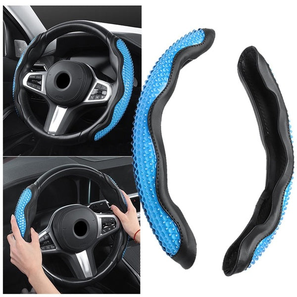 1 Pair Car Steering Wheel Cover Ultra-thin Gel Leather Non-slip Universal Fit Wheel Protector for Toyota VW Audi BMW