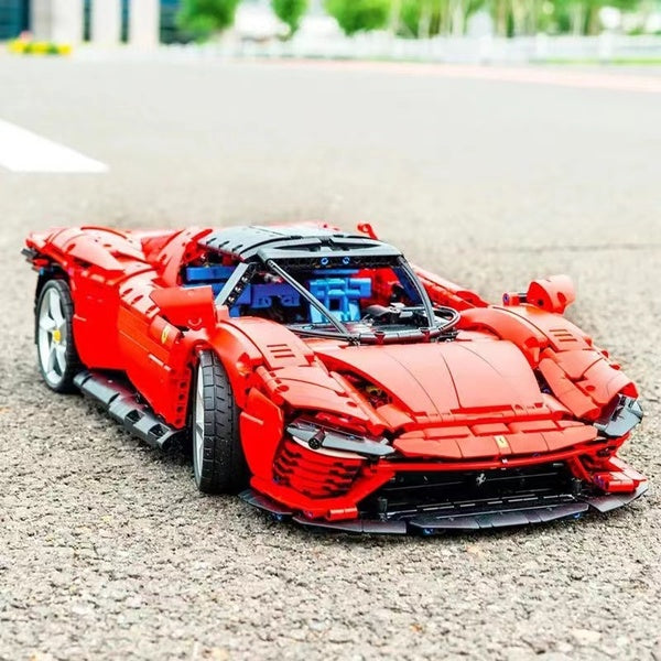 New MOC 3778pcs Red Super Sport Racing Car Model Building Block Brick Educational Assembly Toy Children Boy Gift