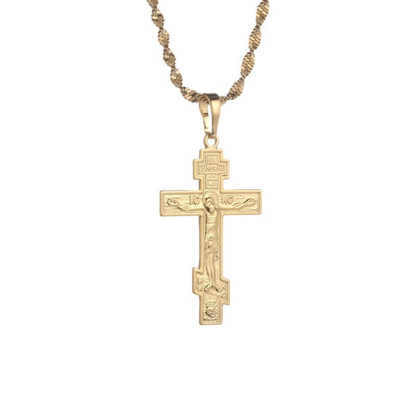 Fashoin russe orthodoxe christianisme église éternelle croix pendentif collier russie grèce charme bijoux