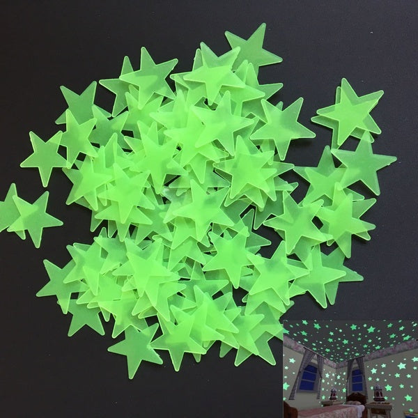 100 Pcs-bag Home Wall Glow In The Dark Stars Stickers Decal Dreamy Noctilucent