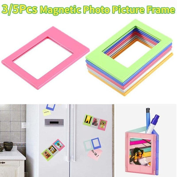 3-5Pcs 3inch Colorful Double Sided Magnetic Picture Frames Photo Magnets Photo Frame For Refrigerator Perfect For Polaroid Family Photos And Memories