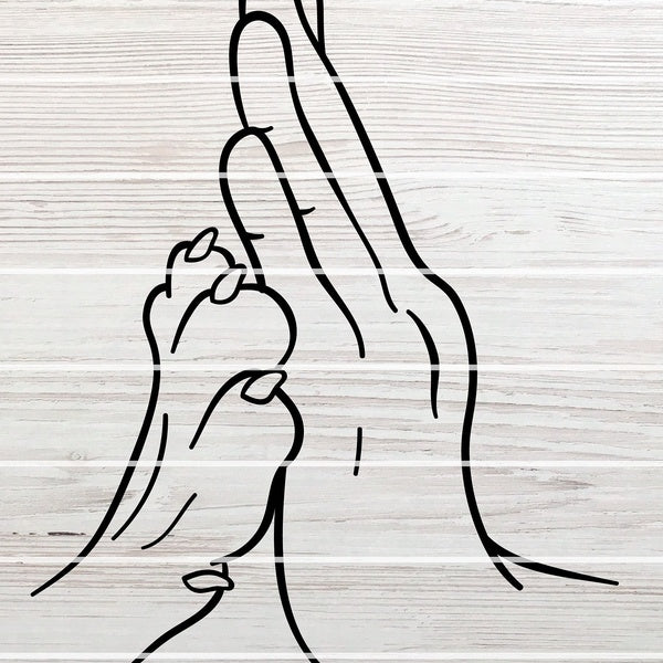 2PCS Dog Paw and Human Hand Funny Vinyl Decal Sticker Car Bumper Sticker Car Stickers