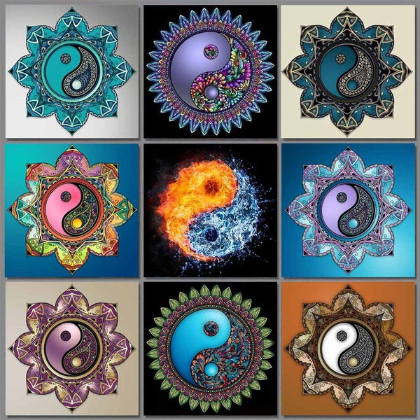 DIY 5D Diamond Painting Eight Diagrams Full Drill with Number Kits Home Decor Wall Painting The Gift Arts and Crafts for Adults,Teenagers,The Old