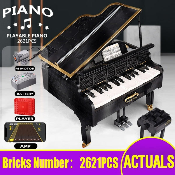 NEW MOC- 13192 Creative Ideas Toys The App Control Playable Grand Piano Set Kids Toys Building Blocks Christmas Gifts