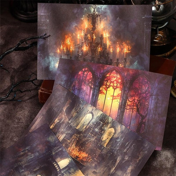 20Pcs-Pack Dark Vintage Gothic Style Scrapbooking Decoration Paper Perfect for Collage Journal Craft DIY Supplies