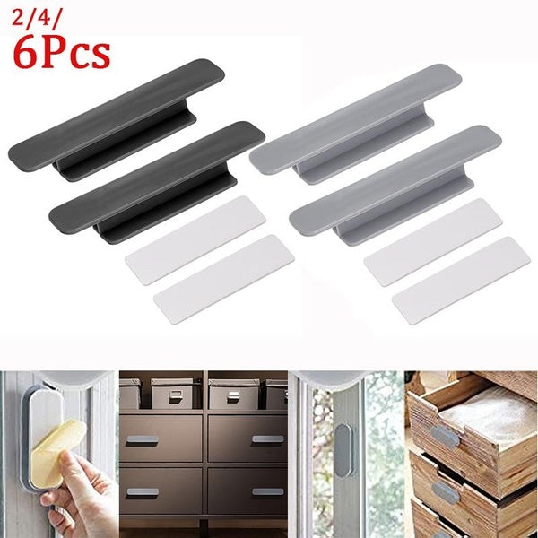 6-4-2 pièces poignée multi-usages poignées de porte modernes armoires de cuisine adhésif poignée auxiliaire cuisine placard porte tire tiroir armoire