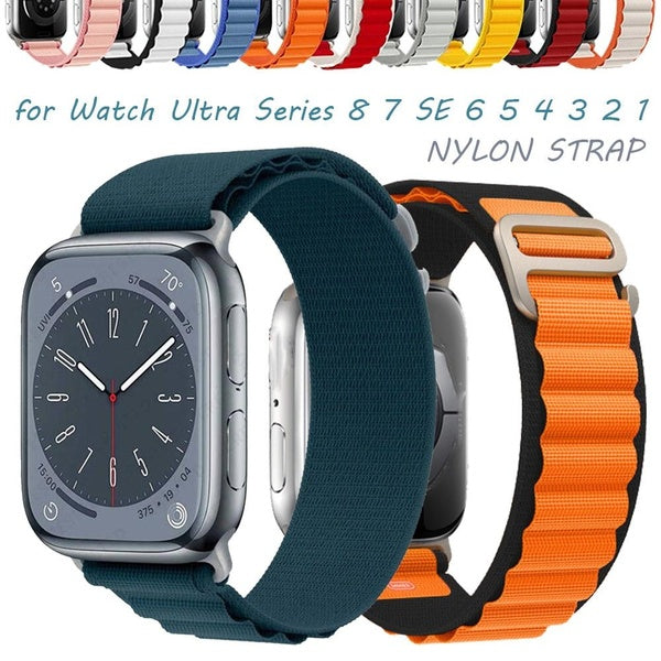Nylon Wristband Sport Loop Strap for Smart Watch Ultra Band 49mm Series 8 7 SE 6 3 5 4 2 1 45mm 41mm 44mm 40mm 42mm 38mm Watchband Accessories Matron Inn