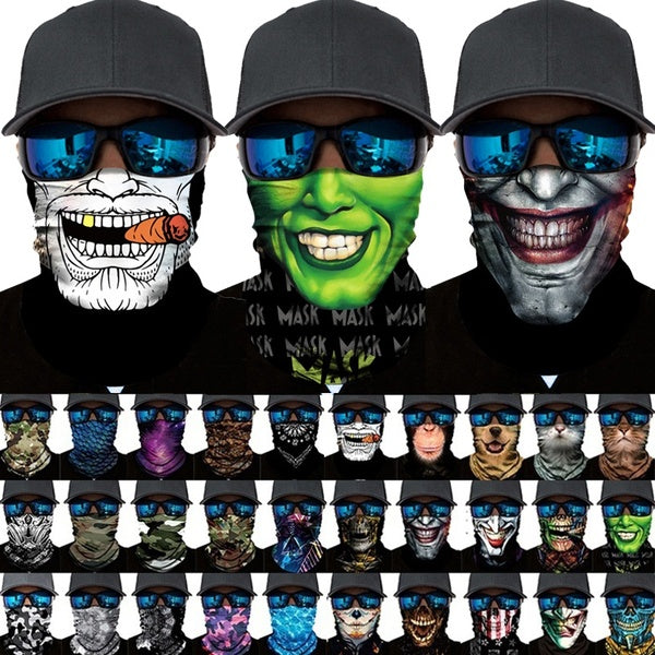 Cool Joker crâne demi-visage écharpe équitation cou guêtre Tube Protection UV équitation cyclisme cagoule moteur Bandana