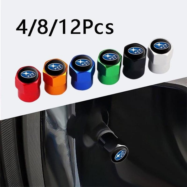 4-8-12Pcs-set Subaru Automotive Aluminum Alloy Tire Valve Stem Cover Dust Proof Air Cover Wheel Protective Cover Valve Cap Valve Stem Cover Automotiv