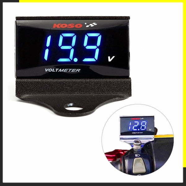 Voltmètre KOSO de moto avec support étanche Digital Voltage Meter Universal pour ER6N Y15 ZR NVX NMAX XMAX 300 Scooters