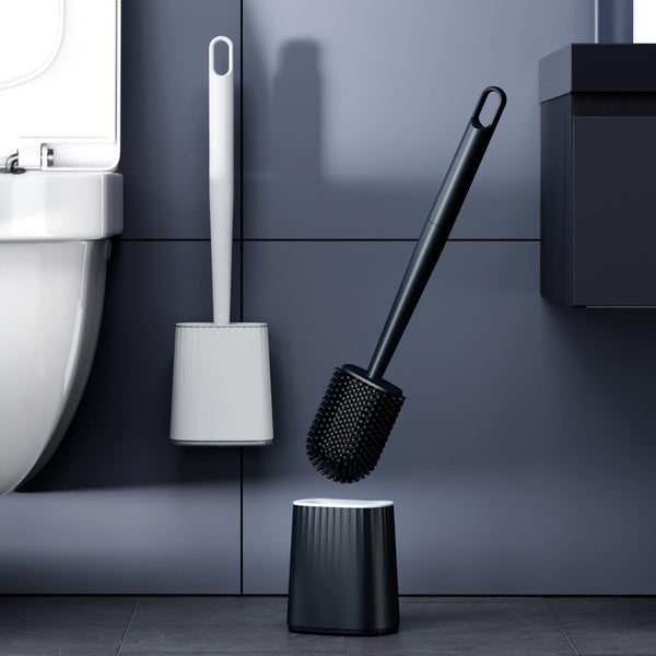 Large head soft rubber toilet brush, household detachable pole toilet brush, cleaning brush, no punching hole