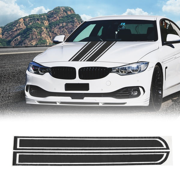 1 Paire Personnalisation WRC Stripe Car Covers Vinyl Racing Sports Decal Head Car Sticker Auto Accessoires Car Decoration 51.77"x9.72"-131.5x24.7cm