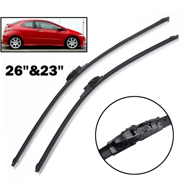 26"23" Front Windshield Windscreen Wiper Blades For Honda Civic 8 European Hatchback 2005 2006 2007 2008 2009 2010 2011
