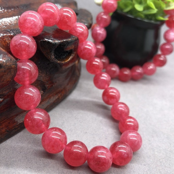 AAAAA Natural Red Argentina Rhodonite Beads Bracelet Holiday Gift for Girlfriend