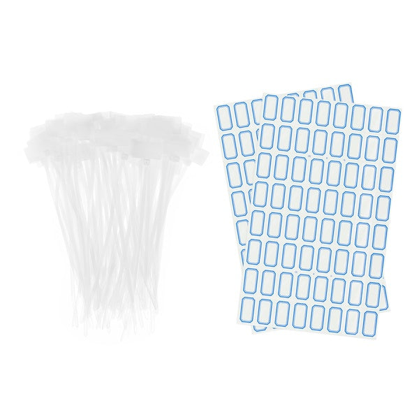 100pcs Nylon Cable Ties Tags Label Marker Self-Locking for Marking Organizing White