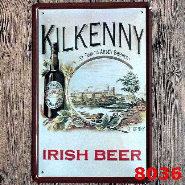 Metal Tin Sign Kilkenny Irish Beer Bar Pub Vintage Retro Poster Cafe