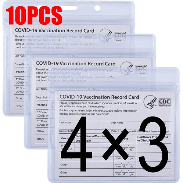 4 X 3 pouces CDC protecteur de carte de vaccination clair étanche PVC vaccination dossier cartes de vaccin porte-couvercle