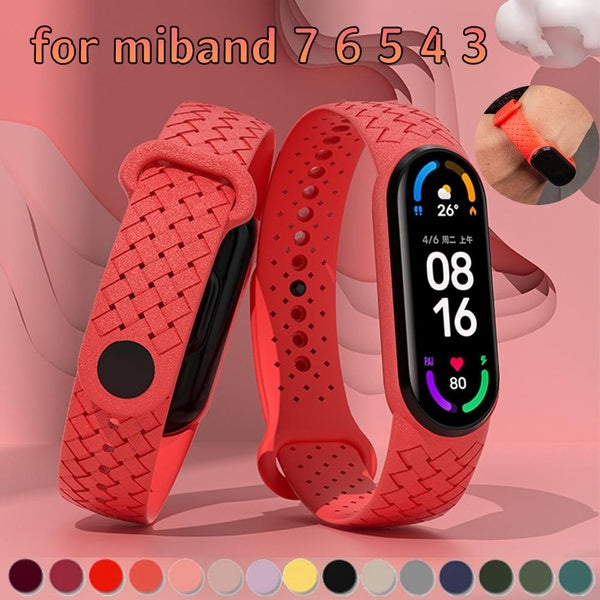Sport Bracelet for Xiaomi Mi Band 7 Wristband Smartwatch Silicone Braided Correa Strap for NFC Band 6 Band 7 Mi Band 6 5 4 3