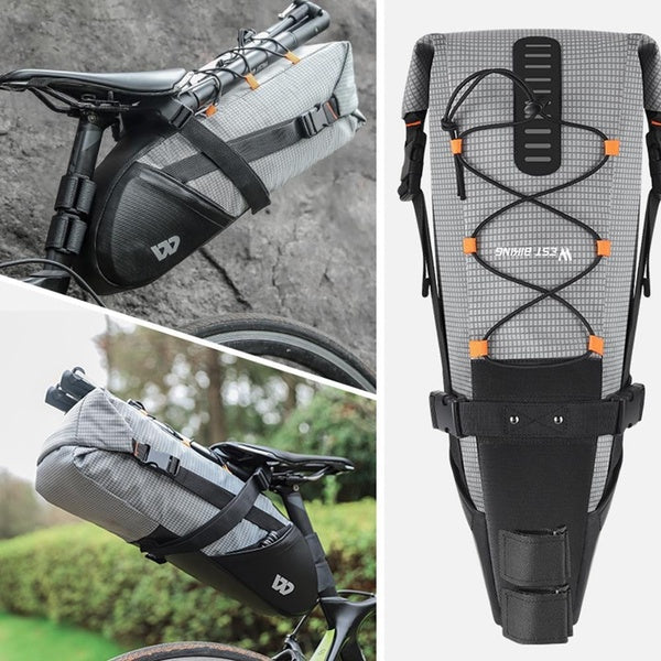 100% Waterproof Bicycle Saddle Bag 10L Foldable Under Seat Bike Tail Bag Tools Saddlebags MTB Road Cycling Rear Bag