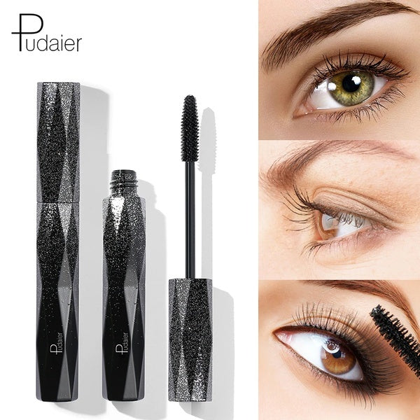 Pudaier 4d Curling Mascara Noir Étanche Allongement Fibre de Soie Épais Maquillage Professionnel pour Cils Femme Cosmétiques Coréens