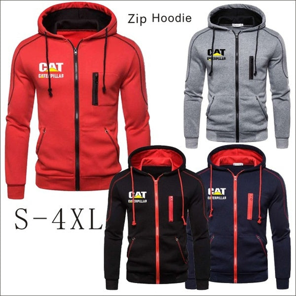Mens Full-Zip Long Sleeved Hoodie Pull-over Men Hooded Sporty Sweatshirt Motorcycles Team Racing Jackets Plus Size S-4XL