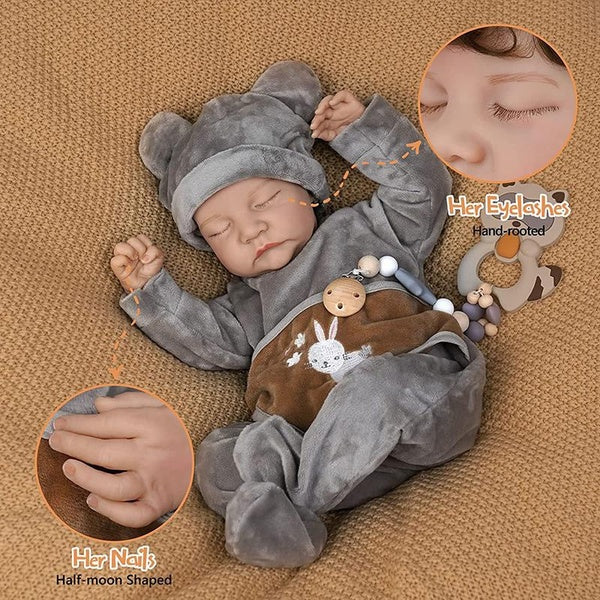 17 Inch Baby Soft Skin Realistic Newborn Baby Dolls Full Body Vinyl Silicone Real Life Boy Dolls