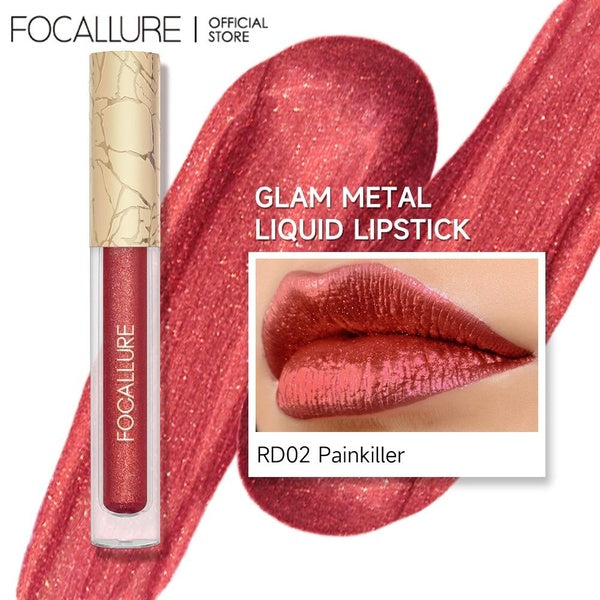 FOCALLURE Glitter Liquid Lipstick Diamond Pearlescent Lip Glosses Waterproof Long Lasting Shiny Metallic Moisturizing Liptint Makeup Cosmetics