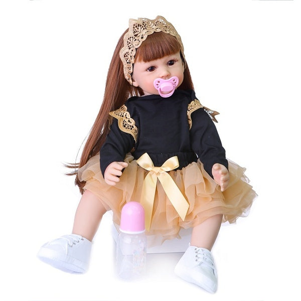 New 60cm Handmade Reborn Baby Doll Soft Silicone Real Looking Newborn Babies Princess Dolls