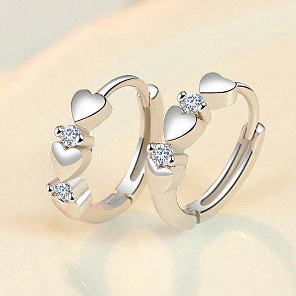 New Design Diamond Heart Hoop Earrings for Woman Romantic Wedding Jewelry Accessories Matron Inn