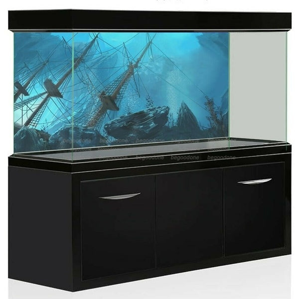 Aquarium Background Poster PVC Seabed Shipwrecks DIY Fish Tank Backdrop Sticker