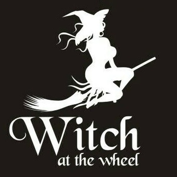 2pcs Details about Witch At The Wheel Funny DieCut Vinyl Window Decal Sticker Car Truck SUV JDM