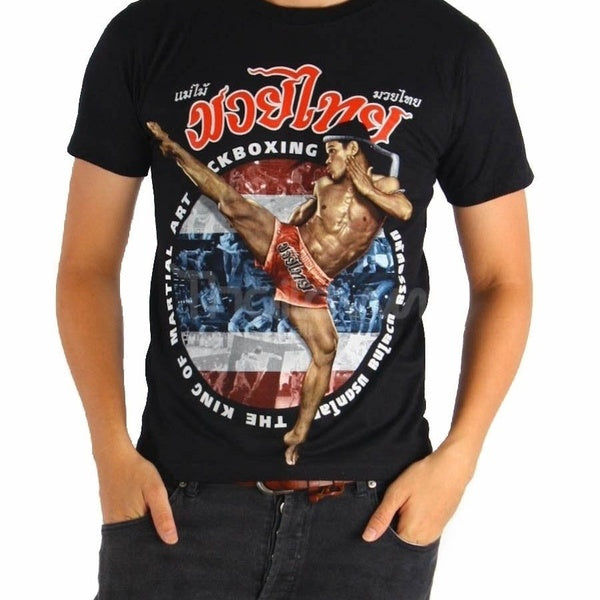 UK Hommes T-shirt Muay Thai MMA Kick Boxing High Kick Fighter Coton Tee Taille S-3XL