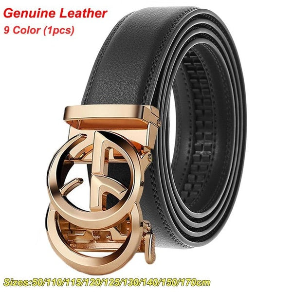 Summer Luxury Belts Genuine Leather Belt Waist for Men Jeans Belts Automatic Buckles Belts Mens Designer Belts Very Long 50cm-170cm 9 Colors To Choos