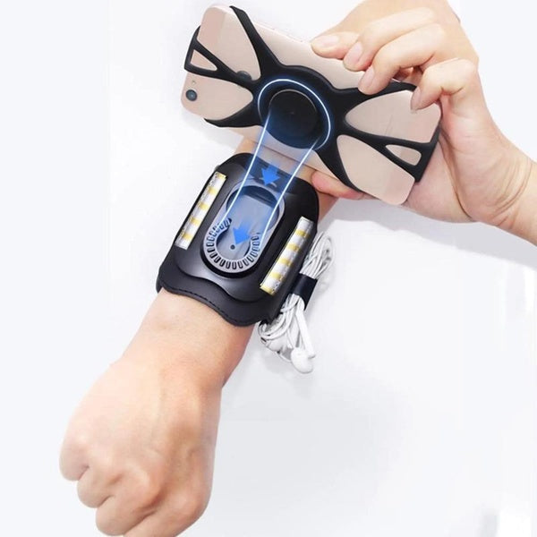 Brassard de course rotatif à 360 ° pour téléphone portable de 4,5 à 7 pouces pour Android IOS Samsung avec poches pour cartes pour la course à pied e