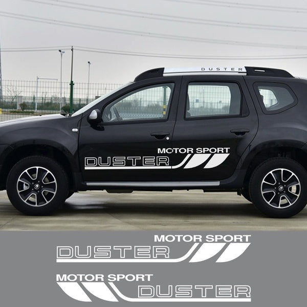 2PCS Car Door Side Stickers For Renault Dacia Duster Graphic Vinyl Auto Body Decor Vinyl Film Sport Decal Racing Car Accessories