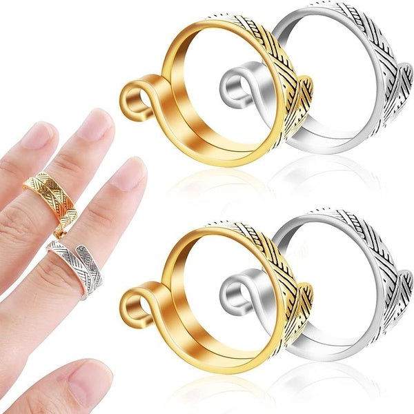 Knitting Crochet Loop Ring Adjustable Crochet Loop Ring Hook Braided Knitting Ring Yarn Guide Finger Holder Knitting Craft Accessories Tools for Moth