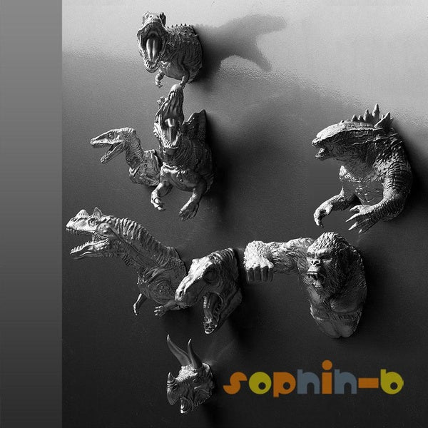 Dinosaurs King Lizard K Kong Refrigerator Fridge Magnets Ornaments Resin Figures