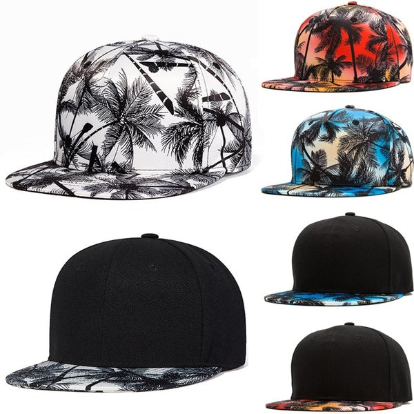 Personality Coconut Tree Snapback Hat Street Dance Gorras Hip Hop Caps Outdoor Beach Flat Visor Baseball Hats For Men Women