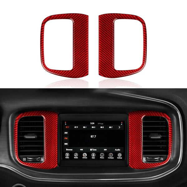 For Dodge Charger 2021-2011 Interior Accessories Carbon Fiber Car Center Console Armrest Box Button Trim Decal Sticker