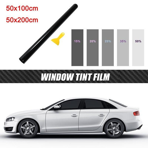 50x200-100cm 15-20-25-35-50% VLT Car Window Tint Film Roll Kit Window Tint for Car Home Window Stickers Uv-proof Sunshade Car Solar Protection Film