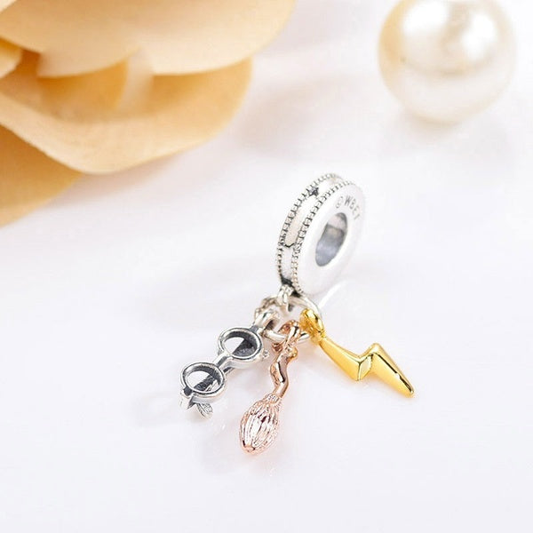 2020 nouvelles lunettes en argent Sterling 925 avec perle de charme de cicatrice de foudre pour les bracelets porte-bonheur de bijoux européens