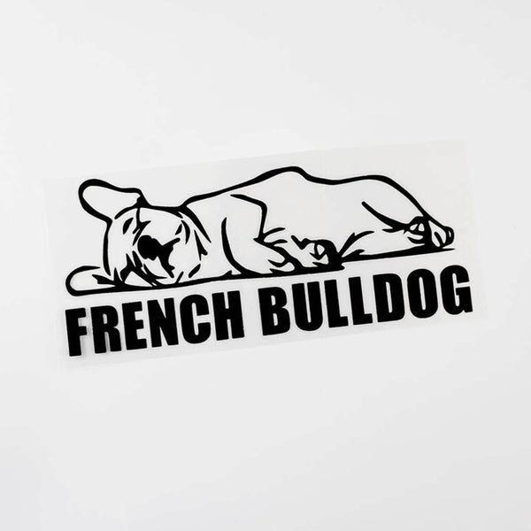 2PCS 20CM Fun Sleeping Animal French Bulldog Vinyl Decal Car Sticker