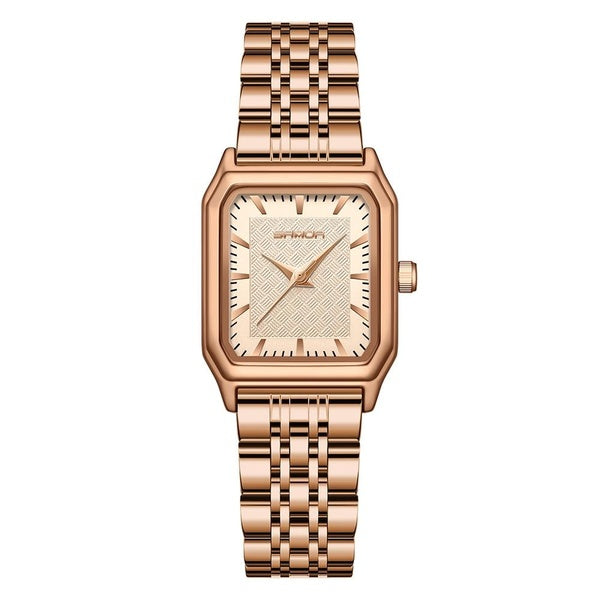SANDA Marque 1121 Montre De Luxe Élégante Pour Femmes Unique Cadran Carré Minimal Bracelet En Acier Montre À Quartz Pour Femmes