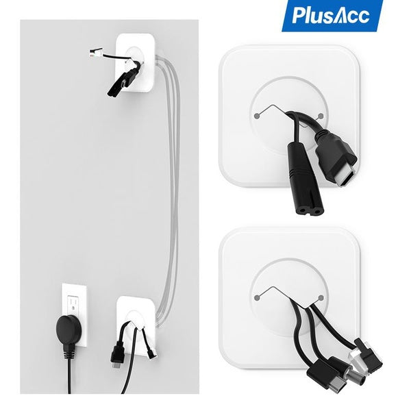 PlusAcc Kit de gestion de câble TV mural Cache-câble TV pour bureau-salon-hôtel Masquer les fils désordonnés Accessoires électroniques 2 pièces